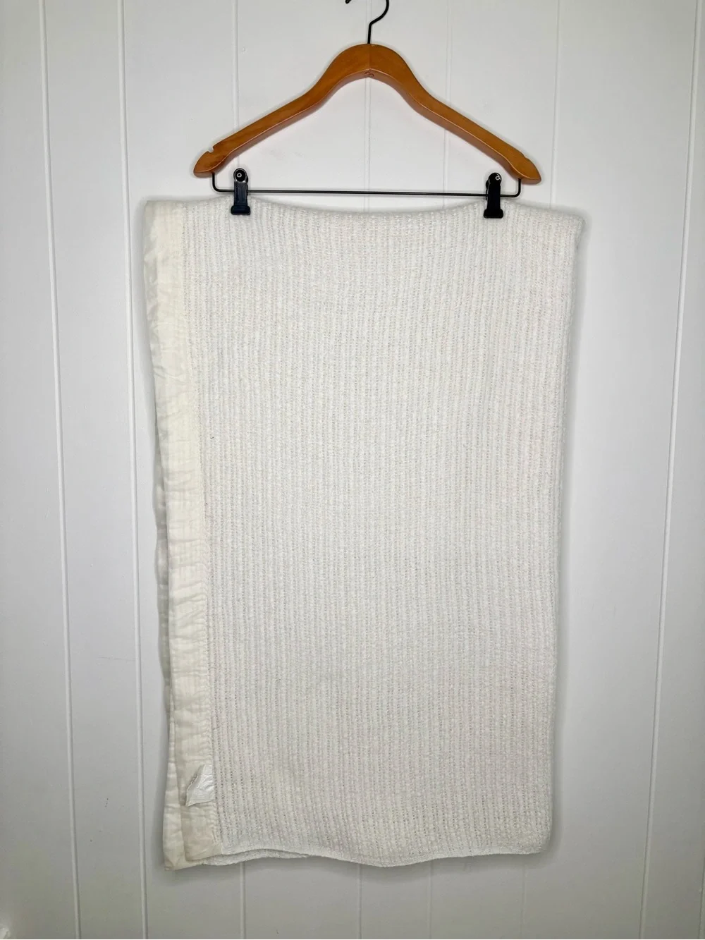 Chatham Vintage Edmond Waffle Knit Blanket White Satin Trim Baby Crib Blanket